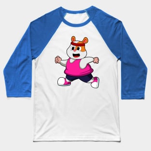 Hamster at Running with Headband Baseball T-Shirt